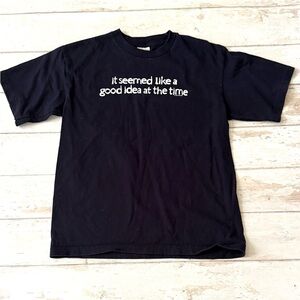 Boys L/G Kids 100% Cotton Funny Sayings Short Sleeve Shirt Navy Blue Large 10 12